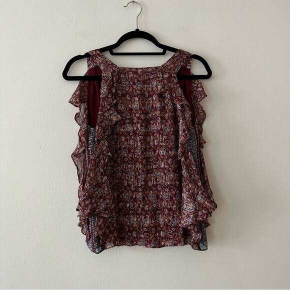 Ramy Brook Silk Printed Ruffle Sleeveless Top - Picture 4 of 6